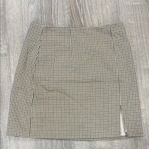 OAK + FORT Black and White Grid Pencil Mini  Skirt